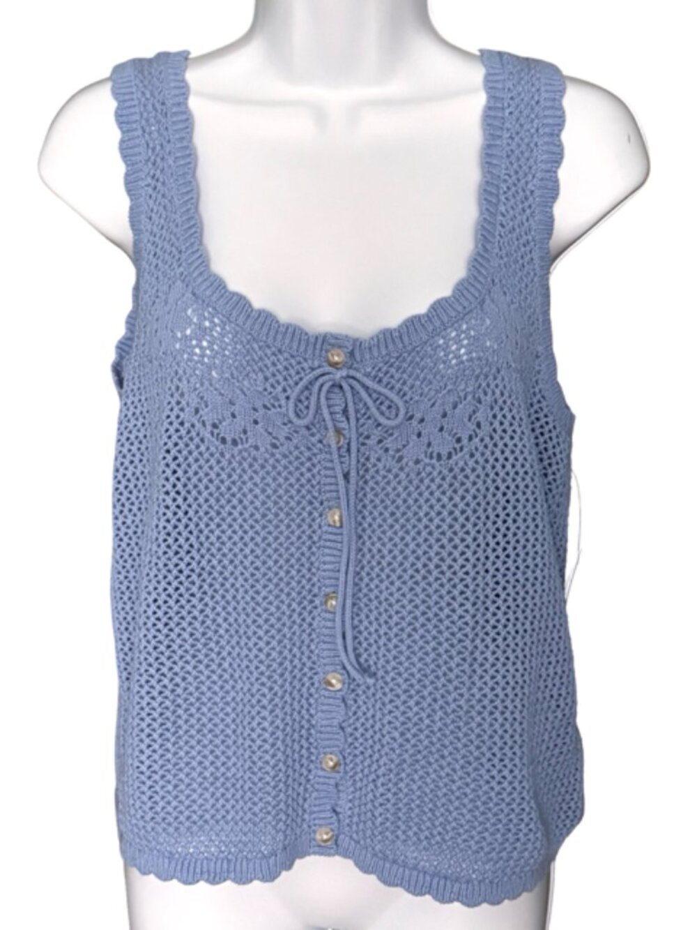 Old Navy Sleeveless Seaside Cotton Crochet Knit Tank Top Coquette Cottagecore